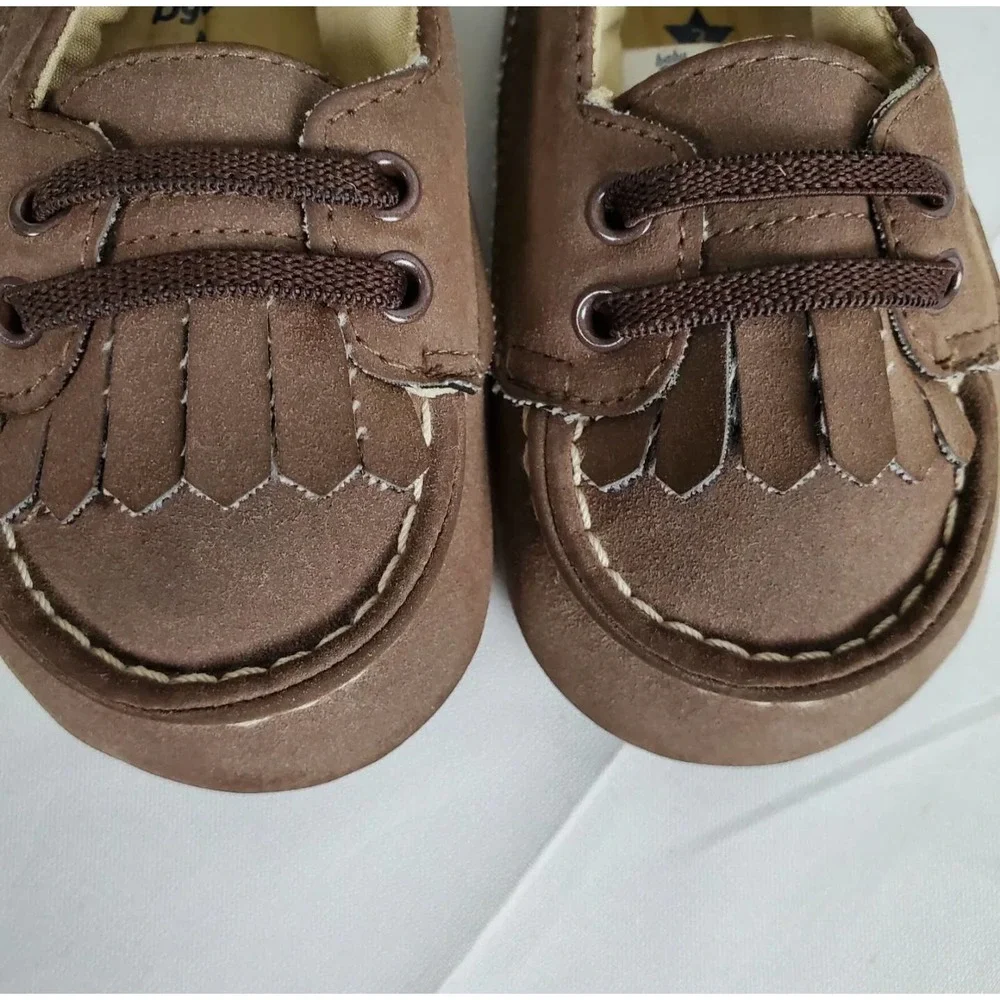 Baby Bgosh Baby Boys Shoes 6-9 Months Moccasin Brown Slipper